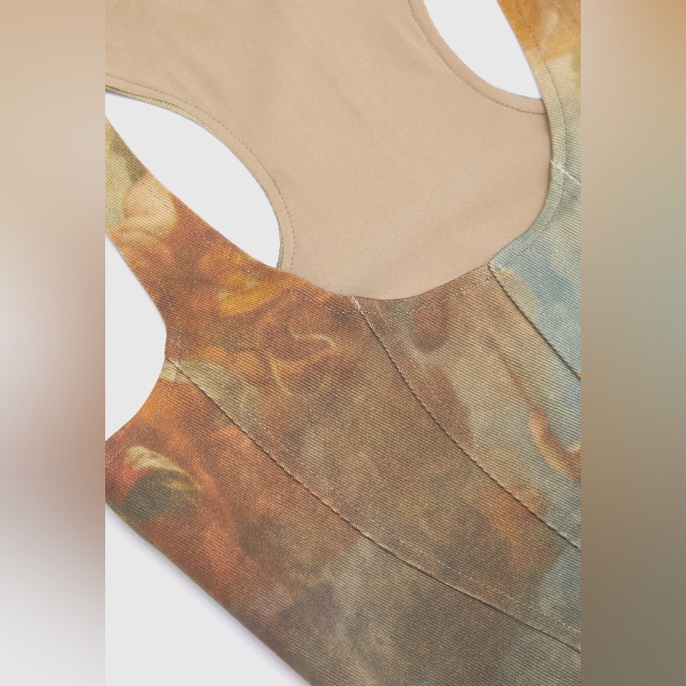 Manière De Voir Art Corset Top & Mid Rise Art Cargo Pants With Tassels Set - Picture 5 of 11